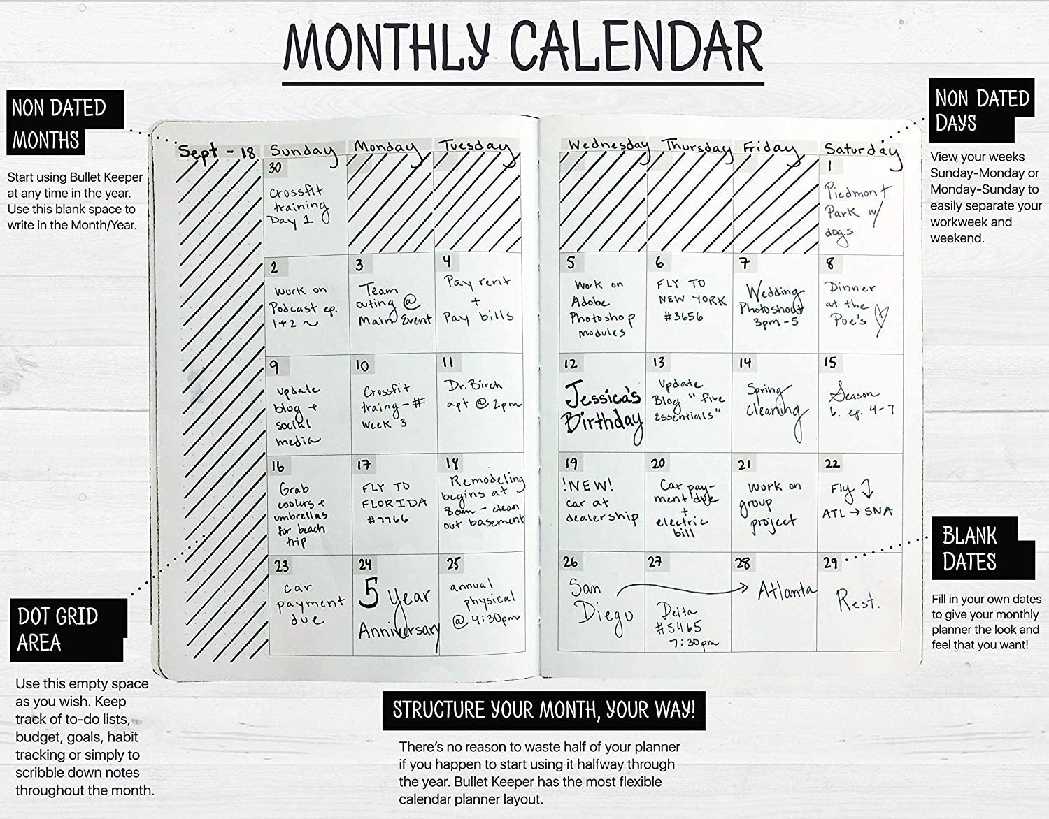 2025-2026 Undated Weekly & Monthly Planner - A5 Brown Hardcover Daily Organizer with Sticker Set for Productivity, School & Work | Perfect for Students, Professionals & Goal Tracking