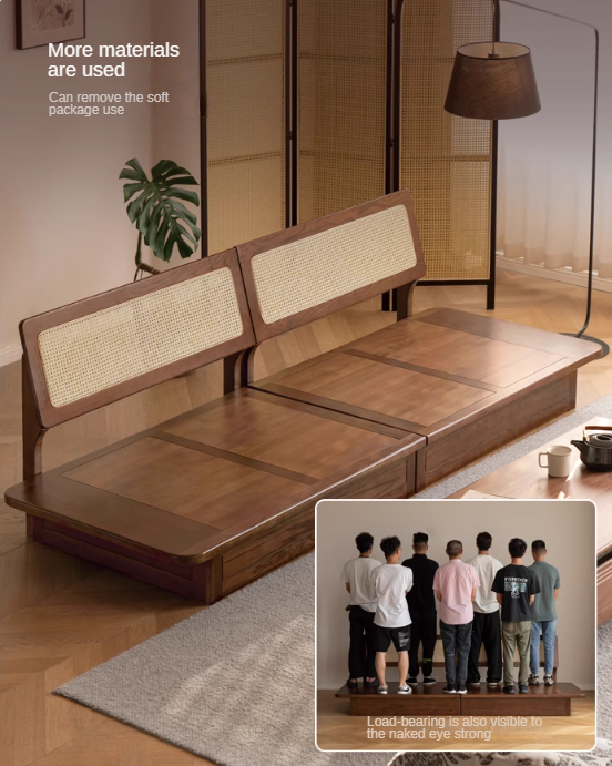 Modern Oak Solid Wood Upholstered Fabric Sofa - Durable & Stylish Living Room Furniture for Home Decor