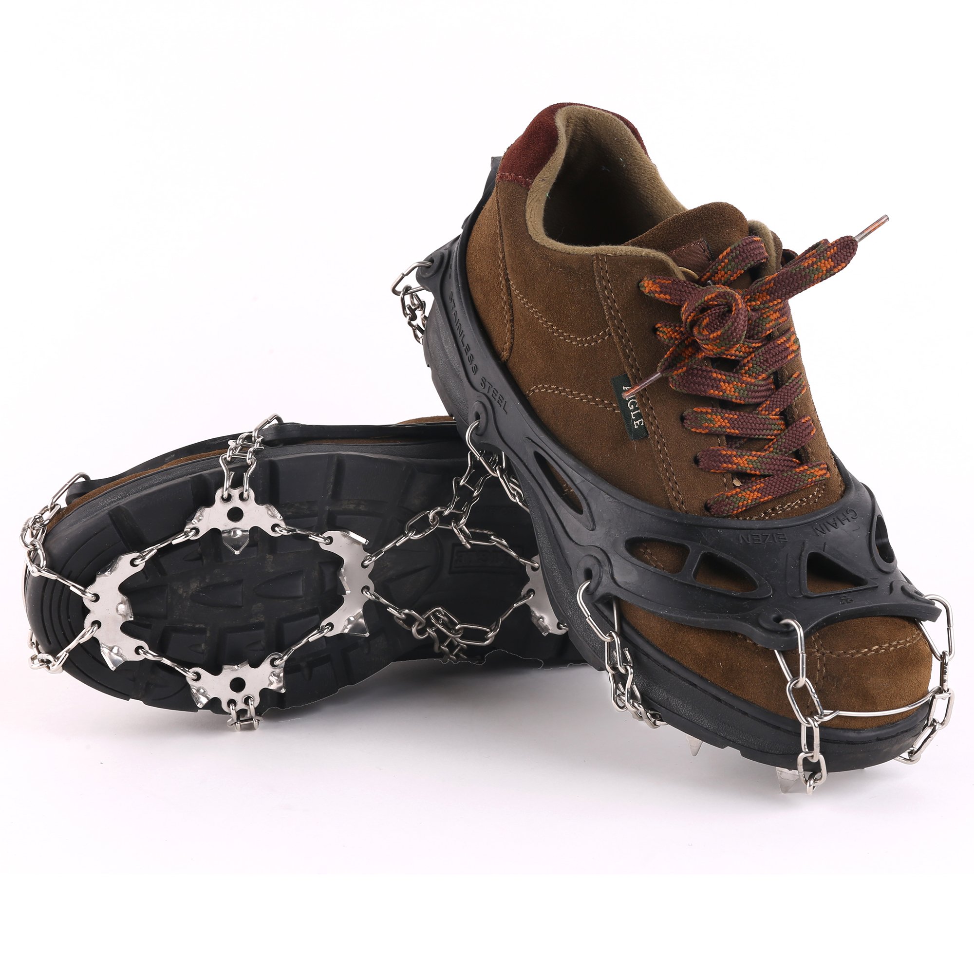 Vinqliq 19 Teeth Micro Spikes Cleats - Non-Slip Ice & Snow Traction Crampons for Walking, Jogging, Hiking - Perfect for Winter Outdoor Activities on Slippery Surfaces