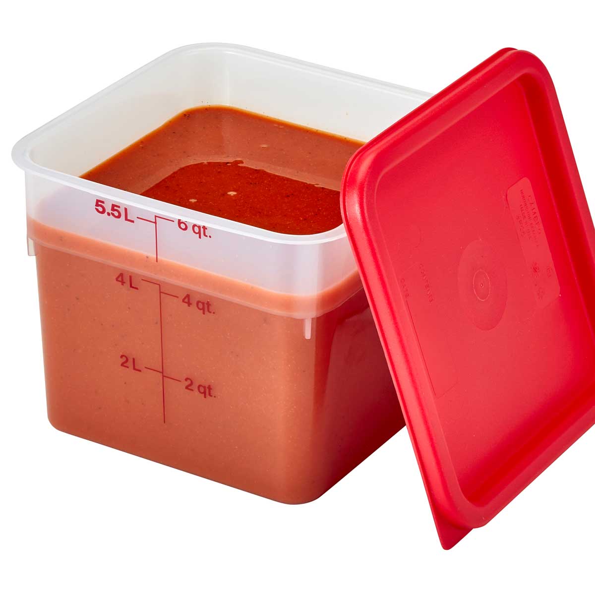 Cambro 6SFSPP190 CamSquare 6 Quart Translucent Food Storage Container - Ideal for Meal Prep, Restaurant Storage & Home Kitchen Organization