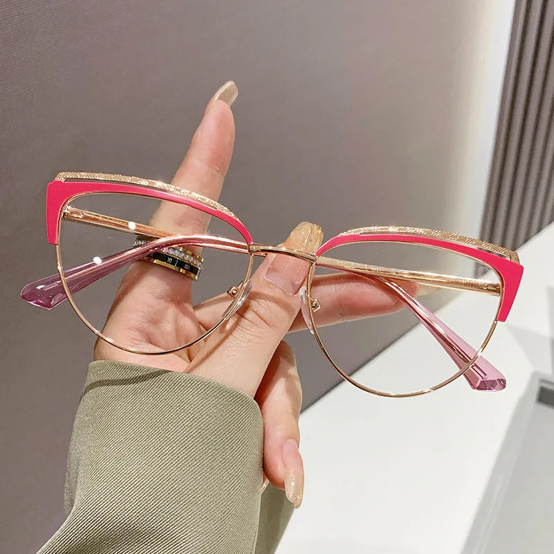 CCspace Women's Full Rim Square Cat Eye Titanium Eyeglasses Frame - Lightweight TR90 Acetate Glasses for Women - Perfect for Work, Reading & Fashion Accessories