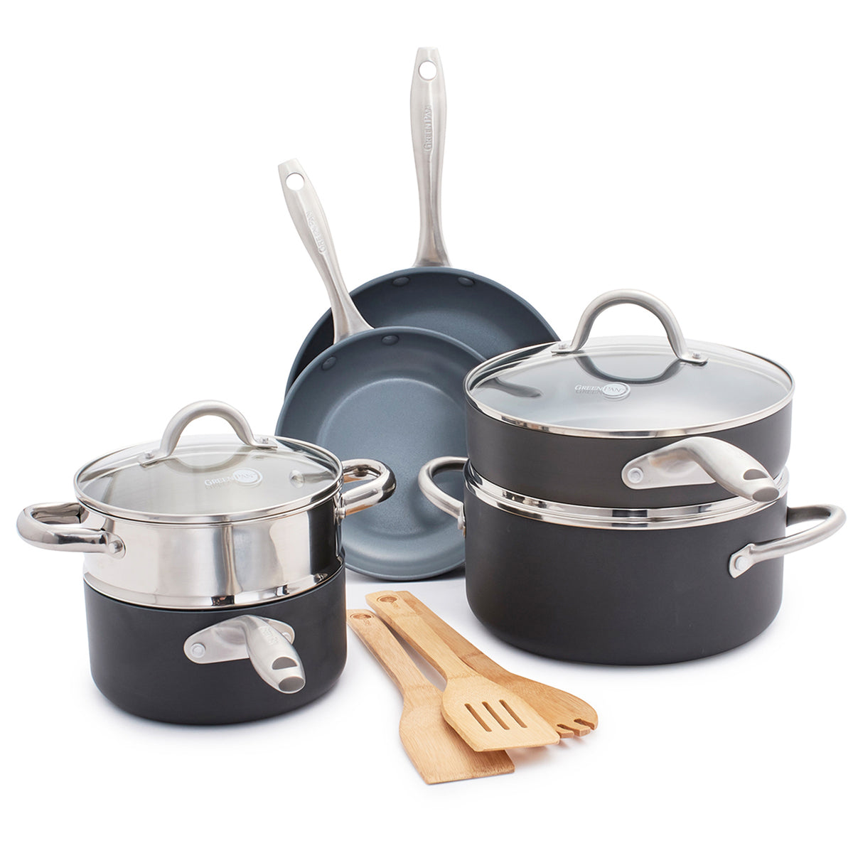 Lima Ceramic Nonstick 12-Piece Cookware Set - Healthy Non-Toxic Frying Pans & Pots for Induction, Gas, Electric Stoves - Perfect for Sauteing, Frying, Boiling & Everyday Cooking