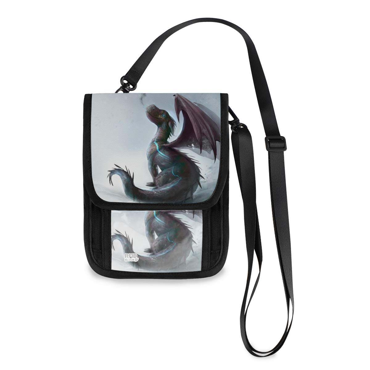 ALAZA Cute Dragon Winter Snow Small Crossbody Wallet Purse RFID Blocking Phone Bag with Credit Card Slots - Perfect for Travel, Shopping & Daily Use