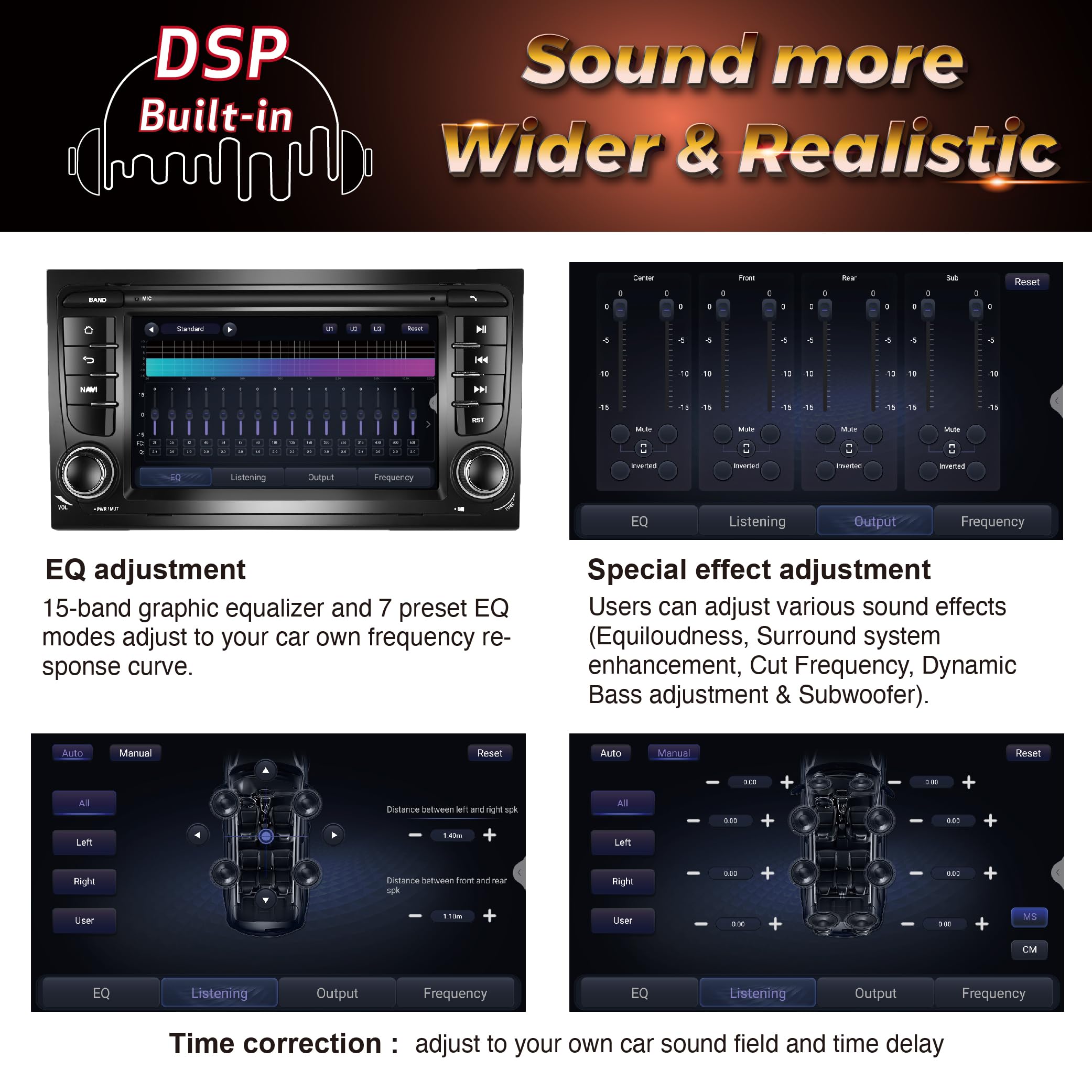 AMASE AUDIO 7-inch Android 13 Car Stereo for Audi A4/S4/RS4 - Wireless Apple CarPlay & Android Auto, DSP+, GPS Navigation, 4G WiFi, Bluetooth 5.0 - Upgrade Your Audi's Infotainment System for Seamless Connectivity & Entertainment