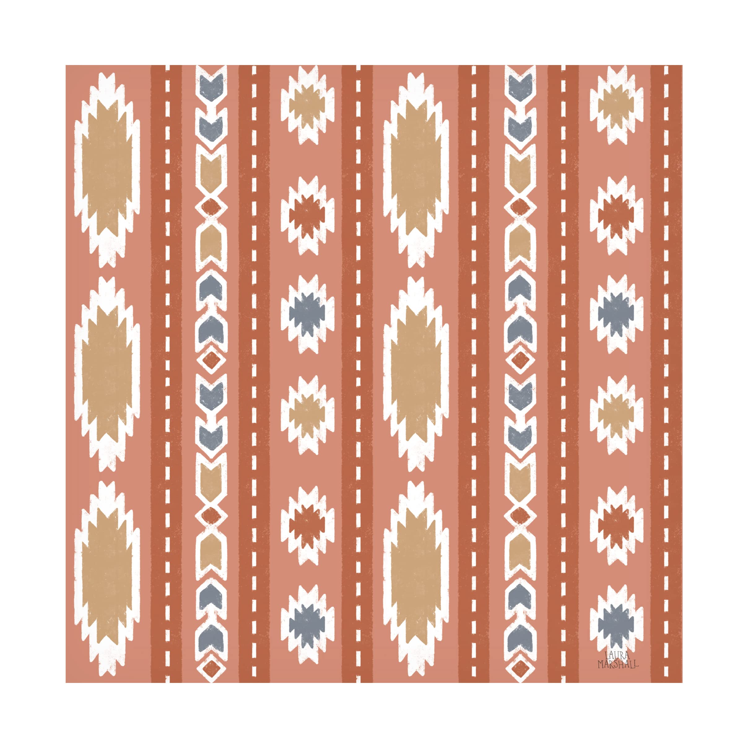 Laura Marshall 'Gone Glamping Pattern II' Canvas Wall Art - Nature Inspired Camping Decor for Living Room, Bedroom & Cabin