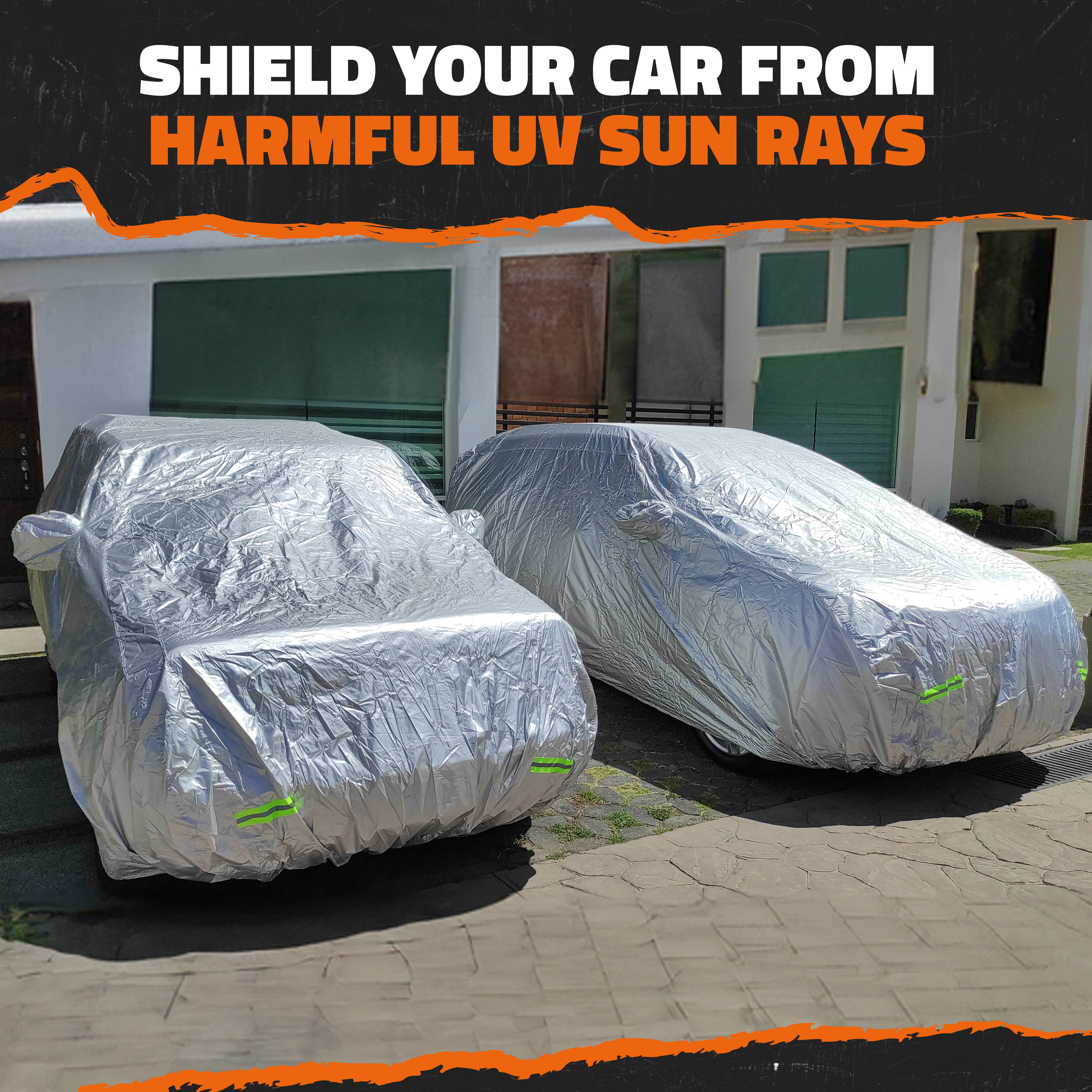 Premium Waterproof SUV Car Cover - Heavy Duty Polyester Material for All-Weather Protection - Ideal for Outdoor Parking & Long-Term Vehicle Storage