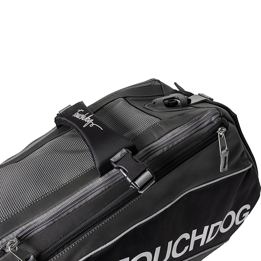 TOUCHDOG Airline Approved Pet Carrier - Water Resistant Dog Travel Bag for Small to Medium Dogs, Lightweight & Durable, Jet Black - Perfect for Air Travel, Road Trips, and Outdoor Adventures