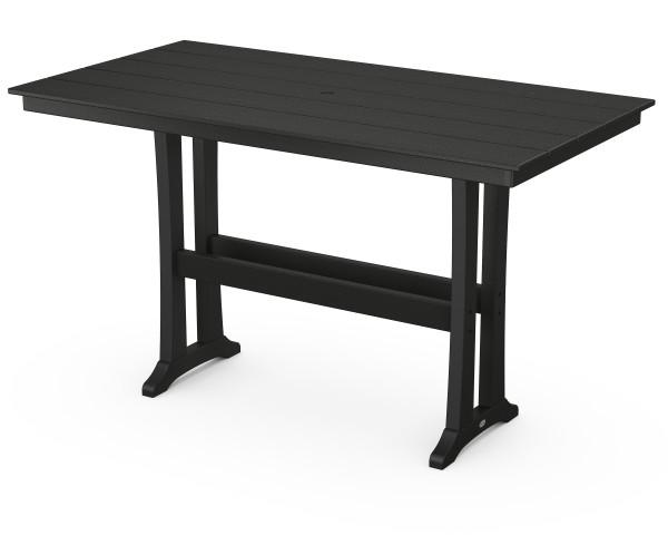 Polywood Farmhouse Trestle Bar Table - 37 x 72 Inch Rustic Dining Table for Kitchen, Patio & Outdoor Use - Durable Recycled Plastic Furniture for Restaurants, Bars & Backyard Entertaining