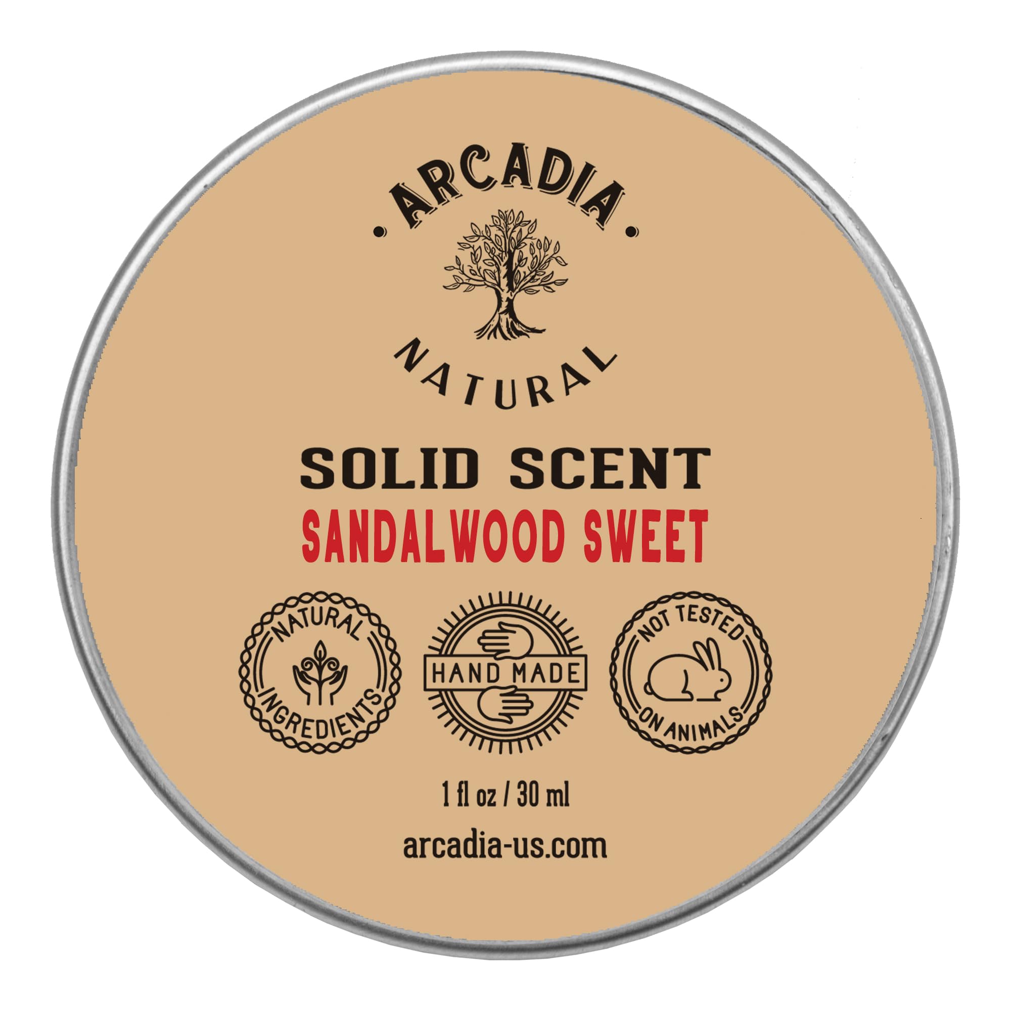Handcrafted Vegan Sandalwood Solid Cologne - Natural Oils & Butters, Alcohol-Free Fragrance for Men | Perfect for Travel, Office & Everyday Wear