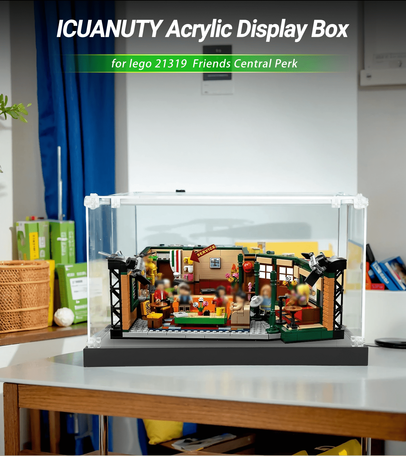 Lego Friends Central Perk 21319 Display Case - Clear Acrylic Showcase for Lego Sets - Perfect for Home Decoration, Collectible Protection & Gift Presentation
