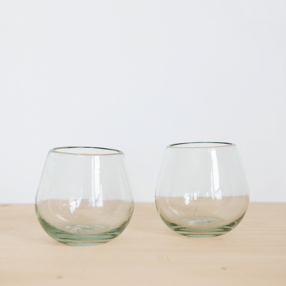 Eco-Friendly Shorty Recycled Glass Cups - Set of 4 for Cocktails, Juice & Smoothies - Perfect for Home Bars, Parties & Sustainable Living