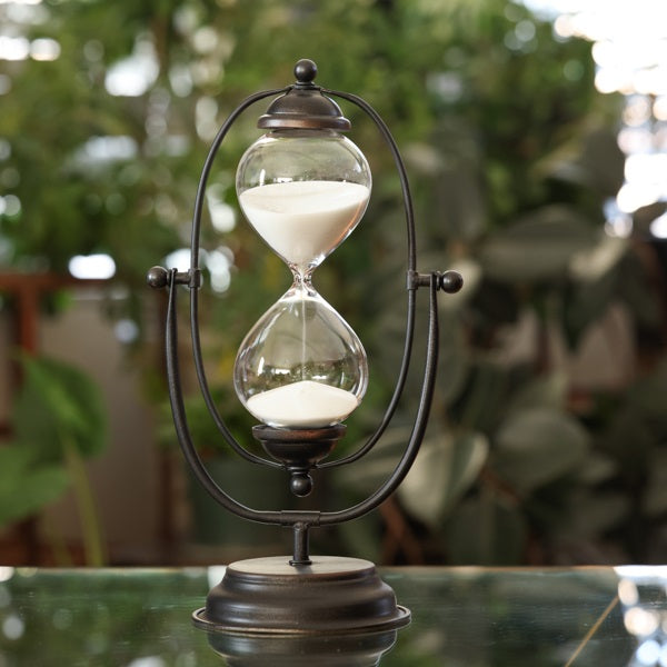 Vintage Rustic Metal 50-Minute Rotating Hourglass Timer - Perfect for Kitchen Cooking, Classroom Activities, and Office Productivity