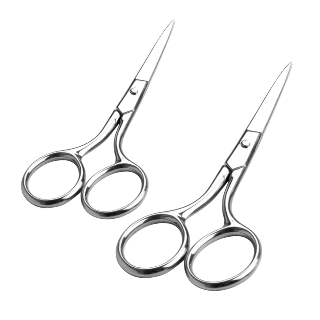 Beavorty 2-Pack Straight Scissors - Professional Small Cosmetic Scissors for Nose Hair Trimming, Beard Grooming & Pruning | Perfect for Personal Grooming, Salon Use & DIY Projects