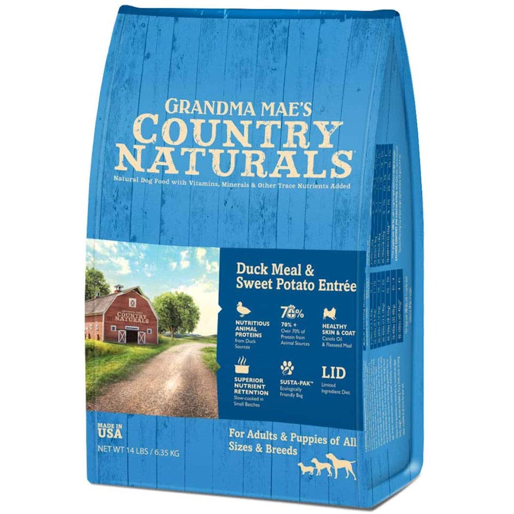 Grandma Mae's Country Naturals Grain-Inclusive Dry Dog Food - Premium Natural Nutrition for Adult Dogs - Perfect for Daily Meals & Training Treats