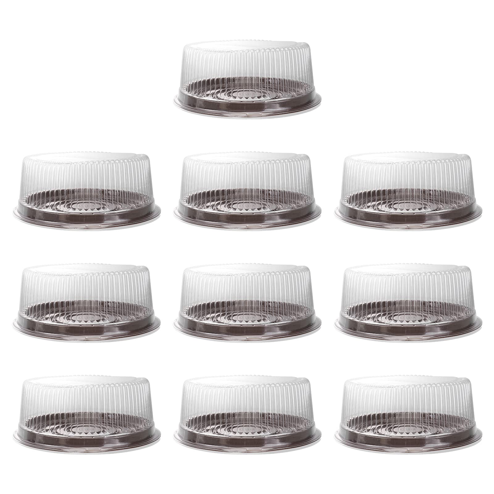 DOITOOL 10PCS 8-Inch Clear Plastic Cake Boxes - Disposable Transparent Pastry Containers for Cupcakes, Mooncakes, Desserts | Perfect for Bakery, Party Favors, Gift Packaging