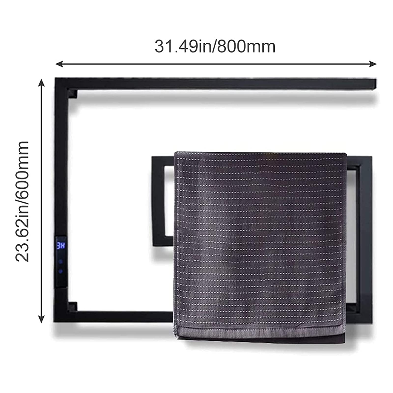 Smart Electric Heated Towel Rack - Wall Mounted Stainless Steel Towel Warmer with Timer & Temperature Control for Bathroom | Hardwired Installation | Perfect for Spa, Luxury Hotels & Cozy Home Bathrooms