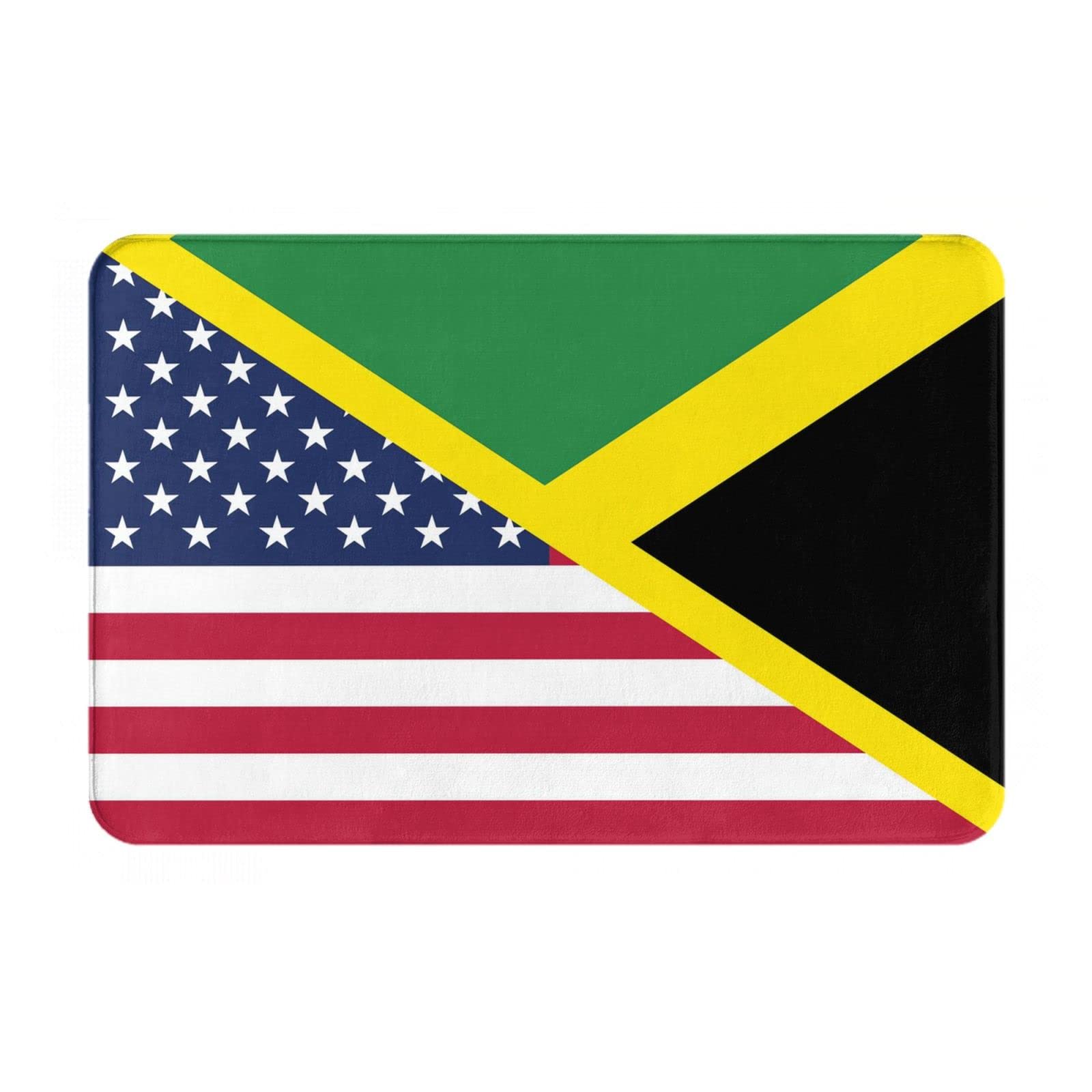 USA Jamaica Friendship Flag Doormat - Non-Slip Absorbent for Home & Bathroom