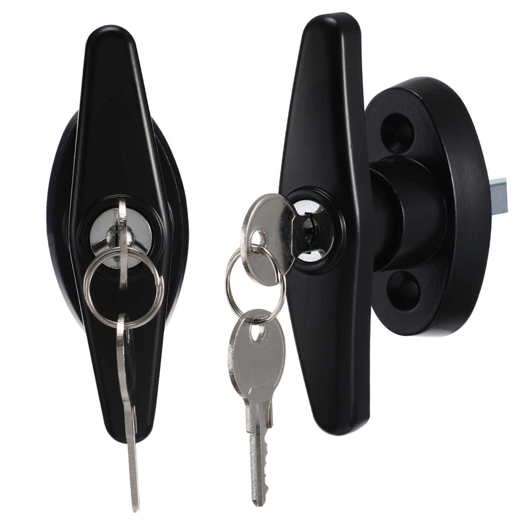 DOITOOL 1PC Black Shed Door T-Handle Lock Kit - Heavy Duty Barn Gate Hardware for Sheds, Garages & Outdoor Storage - Secure Your Backyard, Workshop & Farm Buildings
