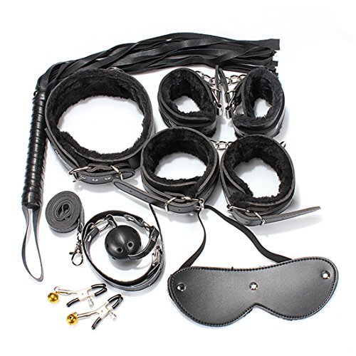 Premium Adult Bondage Set - Handcuffs, Blindfold, Collar, Whip & Gag for Couples | BDSM Toys for Sensual Play, Roleplay & Spicing Up Your Intimate Moments