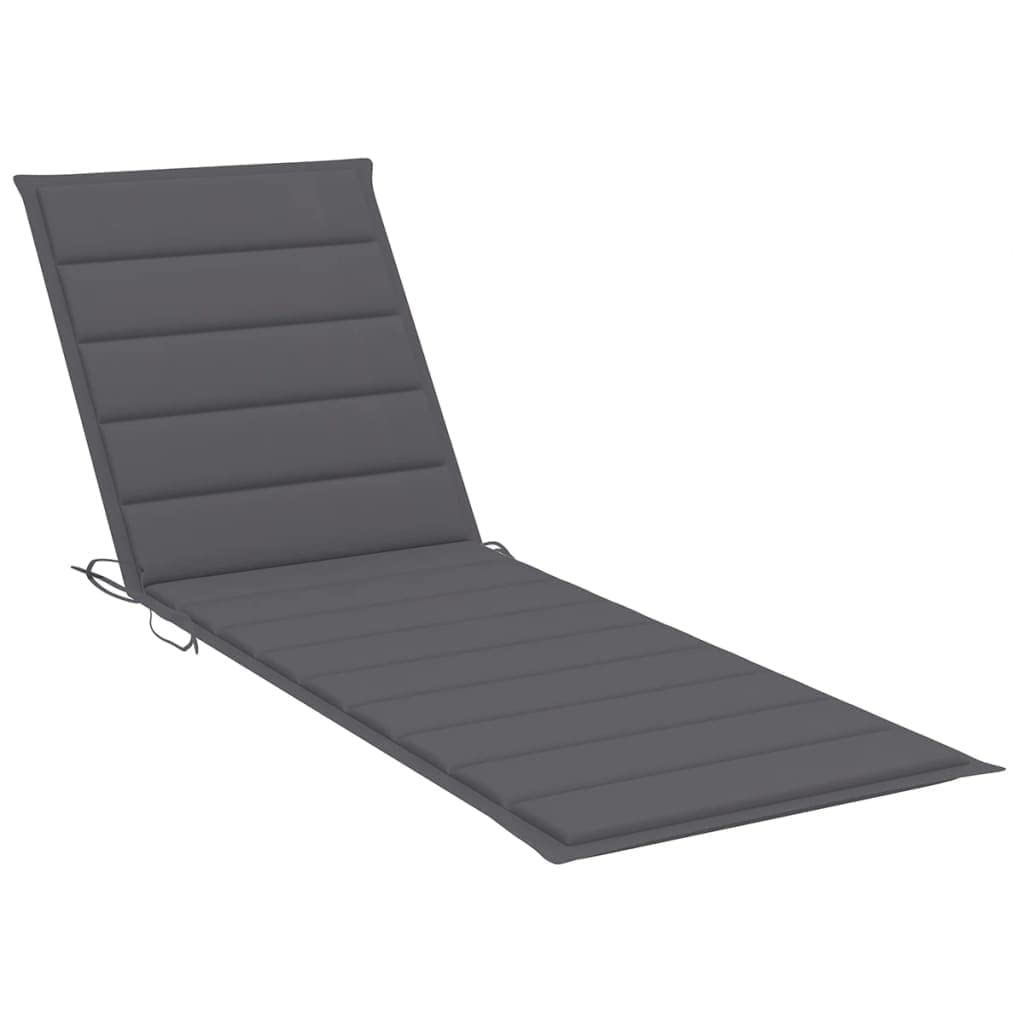 Premium Outdoor Sun Lounger Cushion - Universal Chaise Lounge & Patio Furniture Cushion with Secure Ties - Wear-Resistant, Durable Anthracite Fabric (78.7