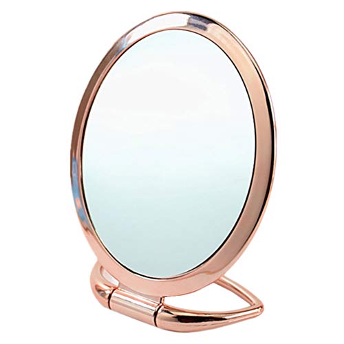 1Pc Rose Gold 3X Magnifying Makeup Mirror - Portable Round Desktop Mirror for Dresser Table, Cosmetic & Household Use - Perfect for Makeup Application, Skincare Routine & Travel Beauty Essentials