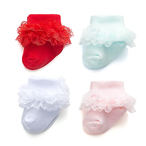 White/Red/Baby Pink/Mint Green,4 Pairs
