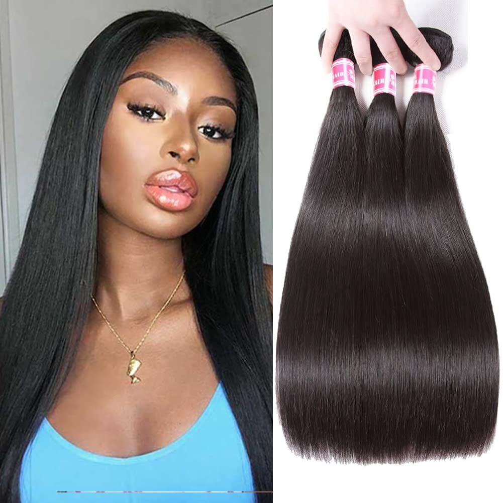 Premium 10A Brazilian Virgin Human Hair Bundles - 3 Pack (18
