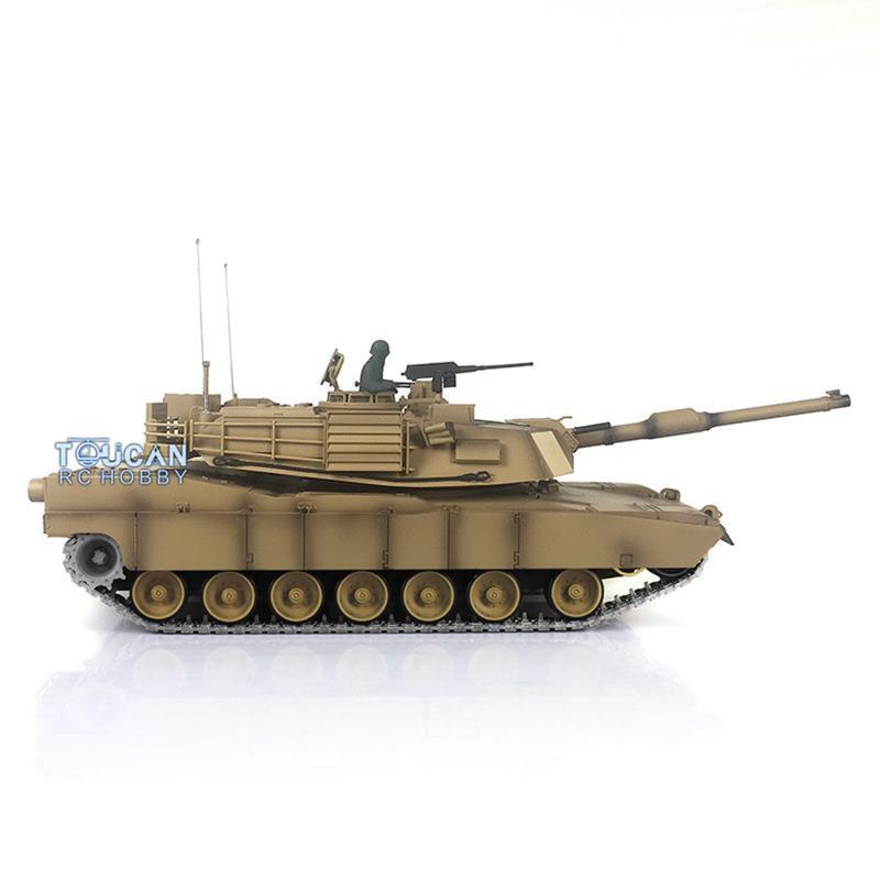 2.4Ghz Henglong 1/16 Scale M1A2 Abrams RC Tank - 7.0 Upgraded Version with 340° Rotating Turret & Battery Charger (US Stock Ready to Run) - Perfect for Military Enthusiasts, RC Hobbyists & Outdoor Play