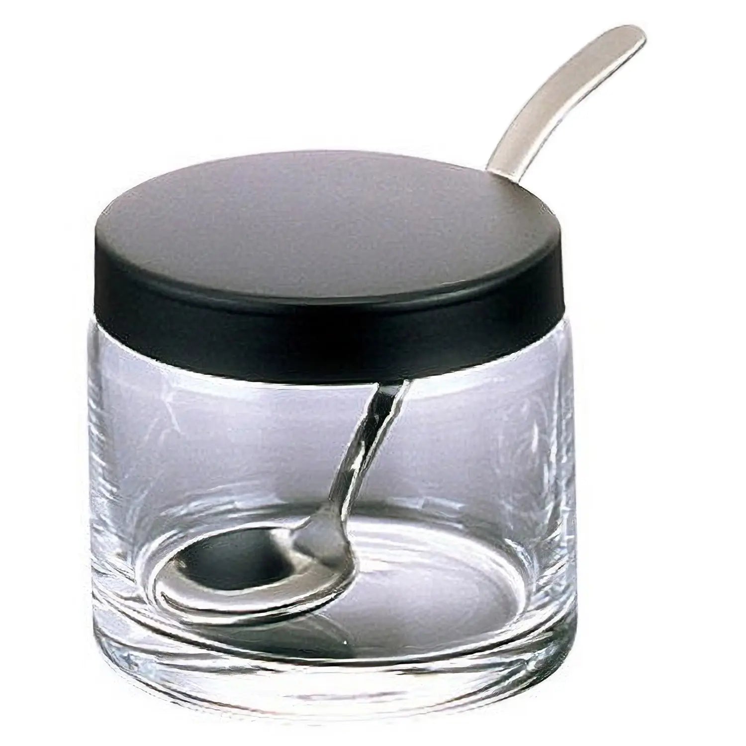 MTaka Glass Sugar Bowl with Black Lid - Elegant and Durable Sugar Container for Coffee, Tea, and Dessert Serving