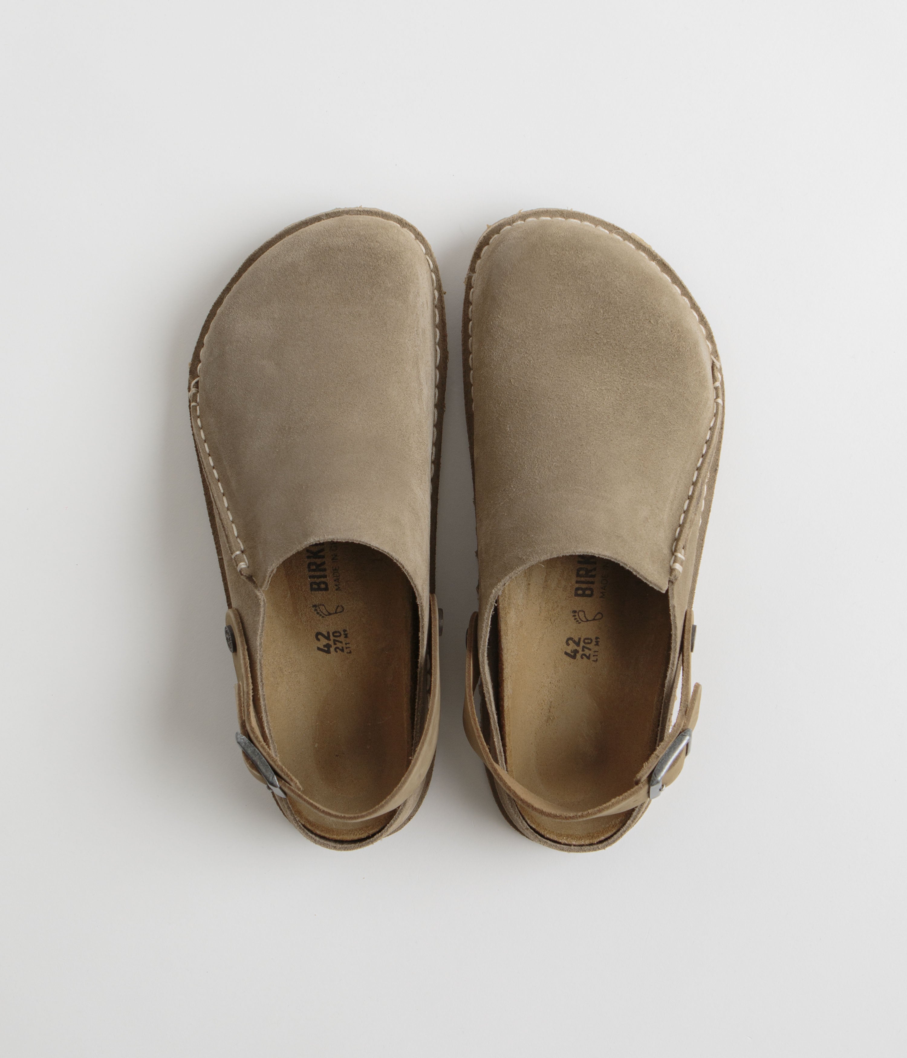 Birkenstock Lutry Premium Suede Sandals for Women - Comfortable Grey Taupe Leather Slides - Perfect for Summer, Beach, and Casual Wear