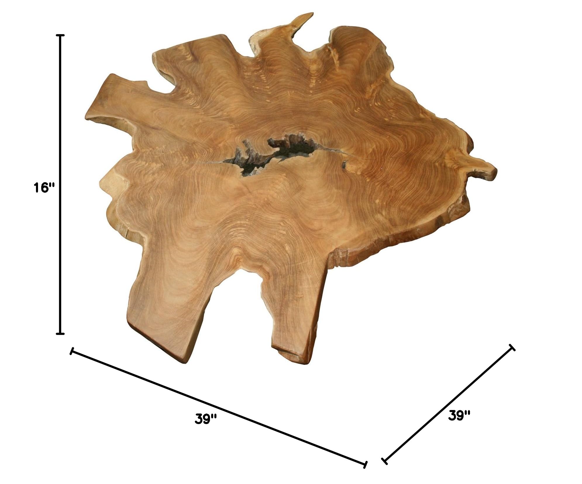 Rustic Recycled Teak Wood Ampyang Abstract Coffee Table - Handcrafted Modern Living Room Furniture for Home Decor & Cozy Spaces