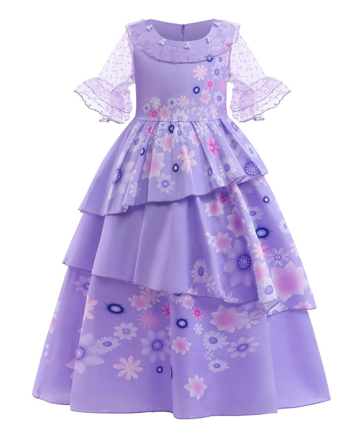 **HenzWorld Mirabel Dress for Girls - Kids Madrigal Family Costume, Isabella Birthday Party Outfit, Disney Encanto Inspired Dress Up Clothes | Perfect for Halloween, Cosplay & Themed Parties**
