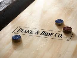 Premium Plank and Hide Lana Shuffleboard Table - Professional Indoor Game Table for Home, Bar & Game Room Entertainment