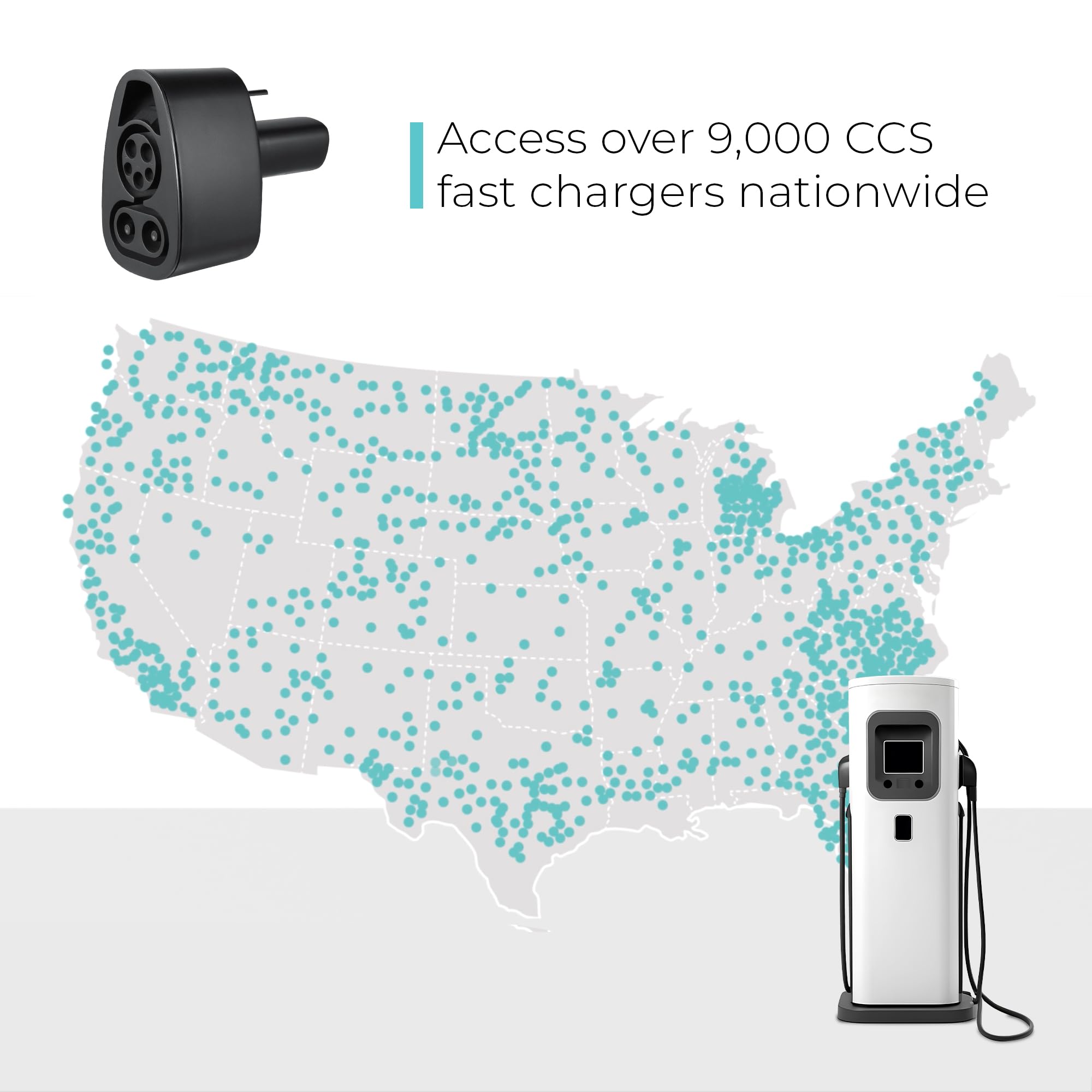 **Lectron CCS1 to NACS Adapter for Tesla Model S/3/X/Y (500A 500V) – Fast Charging Tesla Adapter for CCS Stations – Compatible with Tesla Superchargers & Public Charging – Perfect for Road Trips & Long-Distance Travel (Black)**
