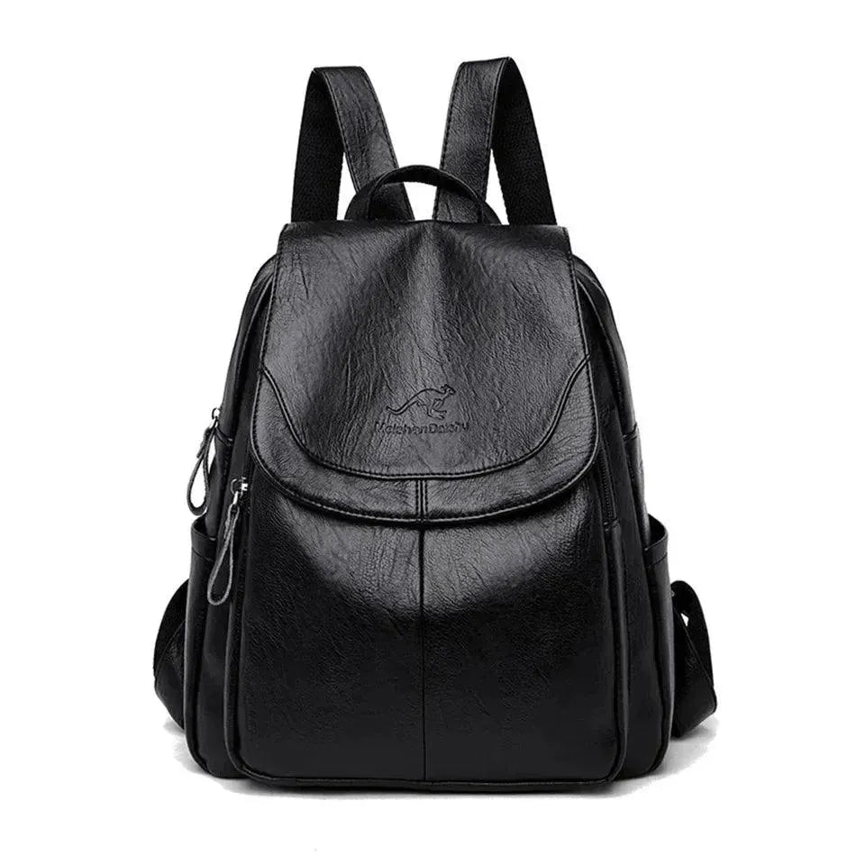 Stylish White Leather Women's Backpack for Work, Travel & Everyday Use - Fashionable Durable Ladies Handbag for Commuting, College & Shopping