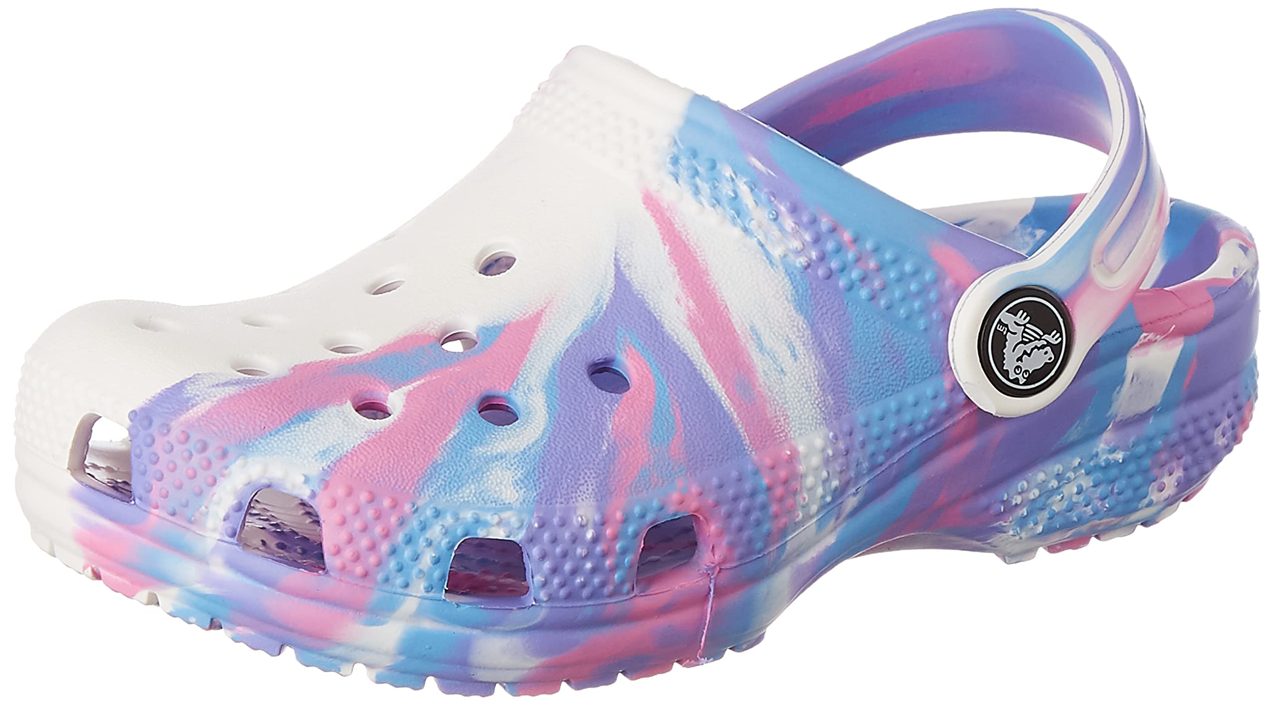 Crocs Unisex Classic Marbled Tie Dye Clogs for Kids - Comfortable Water Shoes for Beach, Pool & Outdoor Play