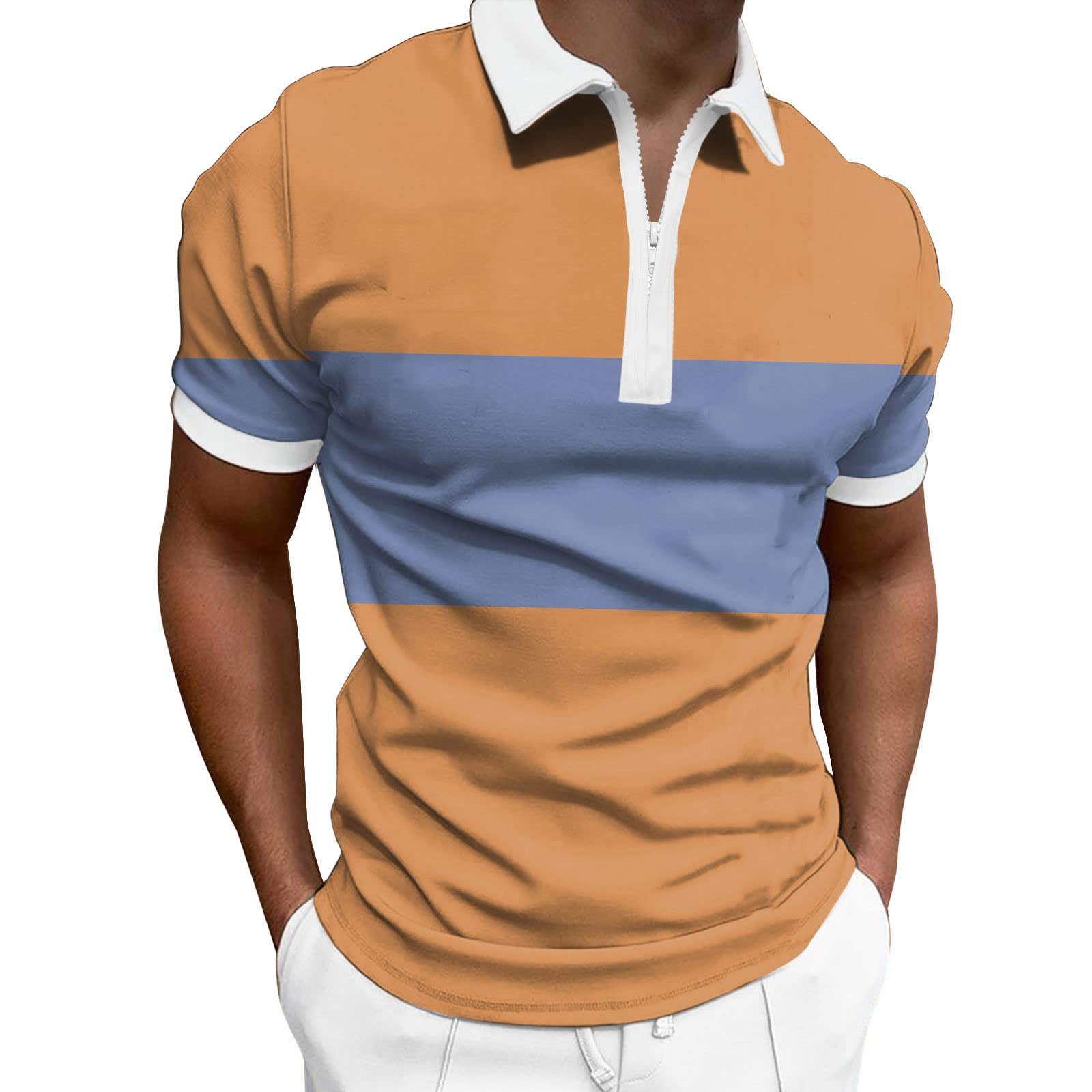 Men's Workwear Polo Shirts - Fashion Print Golf Shirts with Classic Soft Short Sleeves | Perfect for Office, Golf & Casual Wear