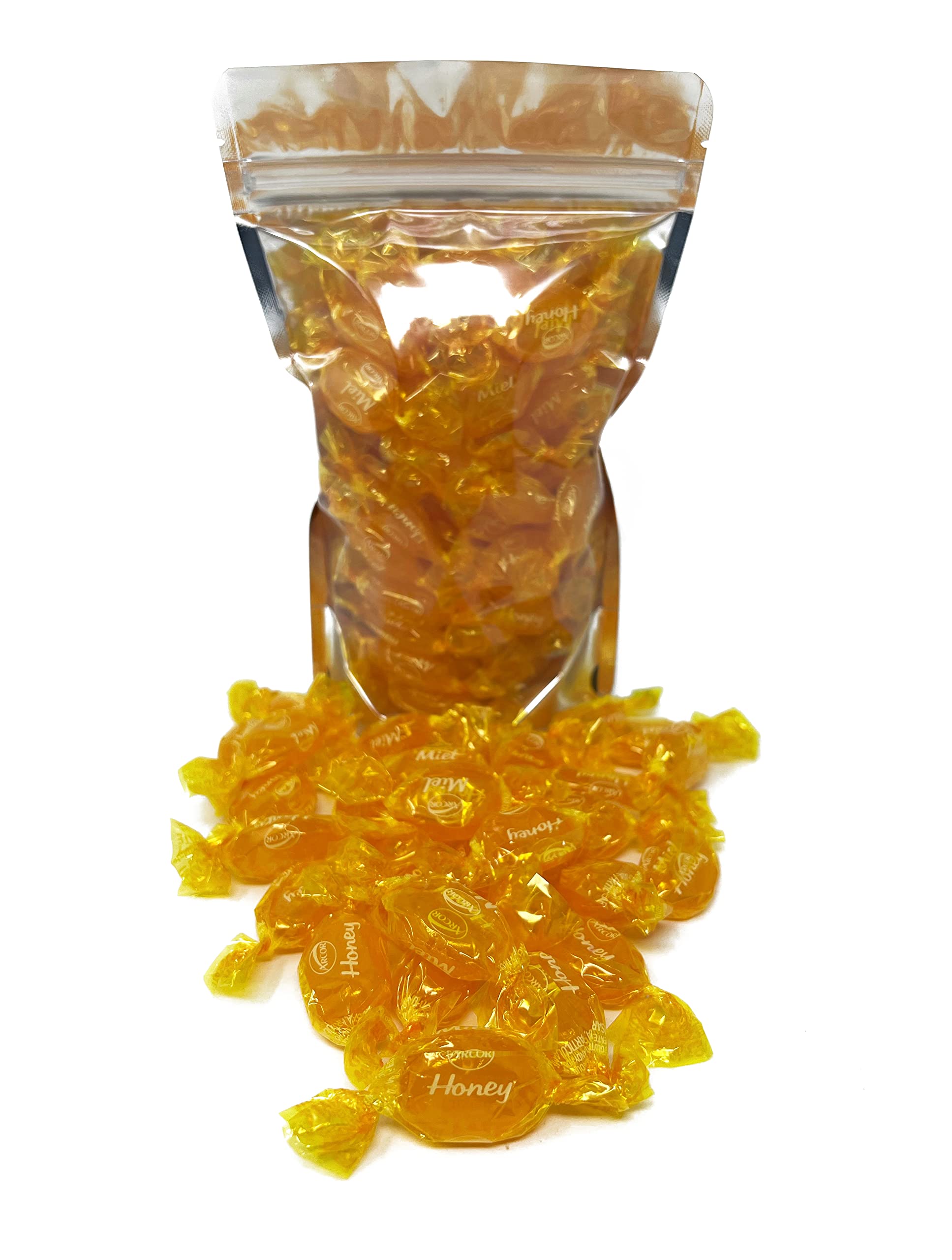 **Honey Filled Hard Candy - 1 lb (16 oz) - Classic Honey Bon Bons with Real Honey - Individually Wrapped Vintage American Candy - Perfect for Parties, Gifts & Snacking**