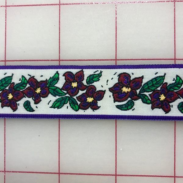 7/8 Inch Floral Pattern Ribbon Trim - Bulk Closeout Sale for DIY Crafts, Gift Wrapping & Home Decor