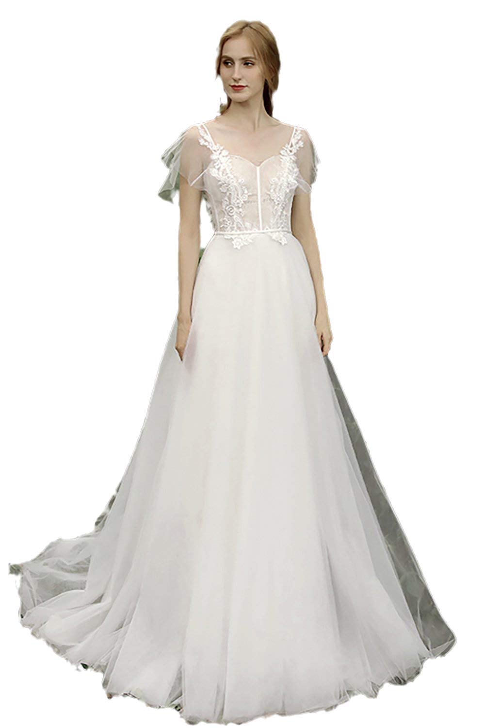 Elegant Sweetheart Neckline Wedding Dress with Appliques - Long Bridal Gown for Church Ceremony & Romantic Reception