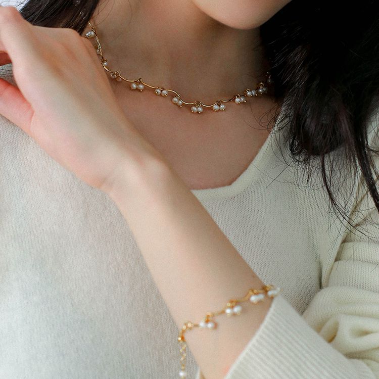 Elegant Gold Cherry Pearl Necklace for Women - Perfect for Weddings, Parties & Special Occasions