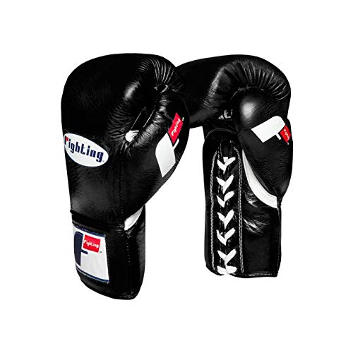 Fighting Certified Pro Fight Gloves - Professional Lace-Up Boxing Gloves for Competition, Sparring, Training & Heavy Bag Work | Ideal for MMA, Muay Thai & Boxing Gyms