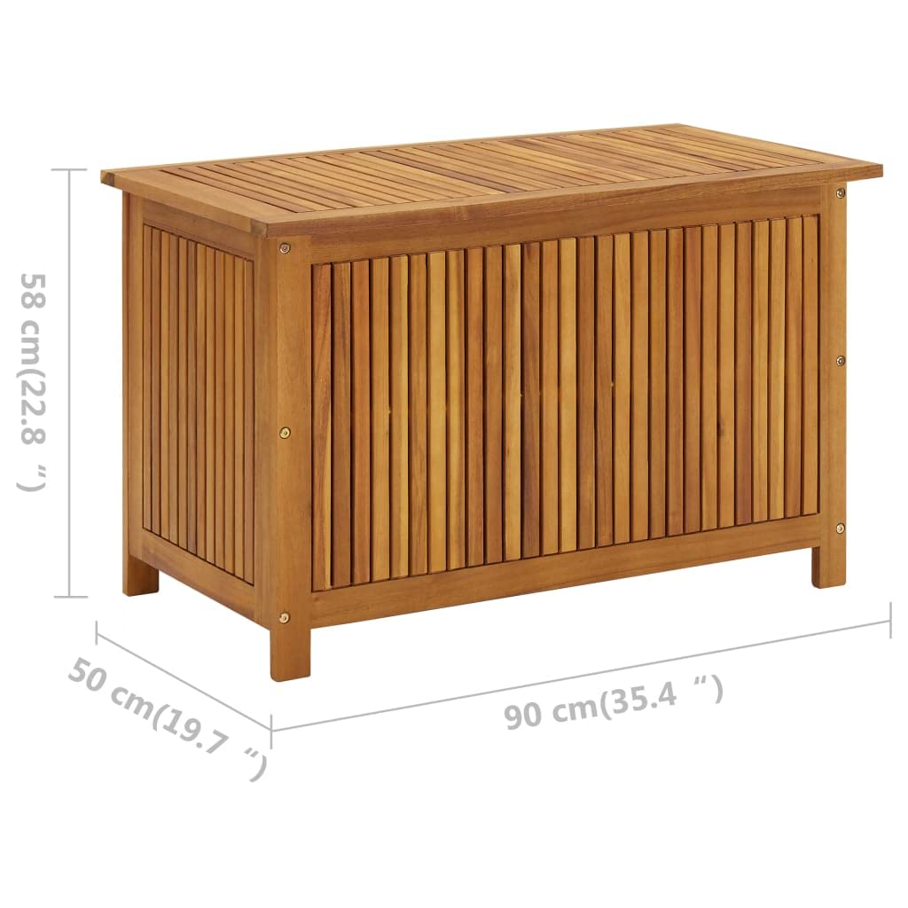 Lightweight Acacia Wood Storage Box 35.4x19.7x22.8 Inches - Indoor Outdoor Use for Patio, Deck, Garden - Fast Shipping - Perfect for Organizing Cushions, Toys & Outdoor Gear