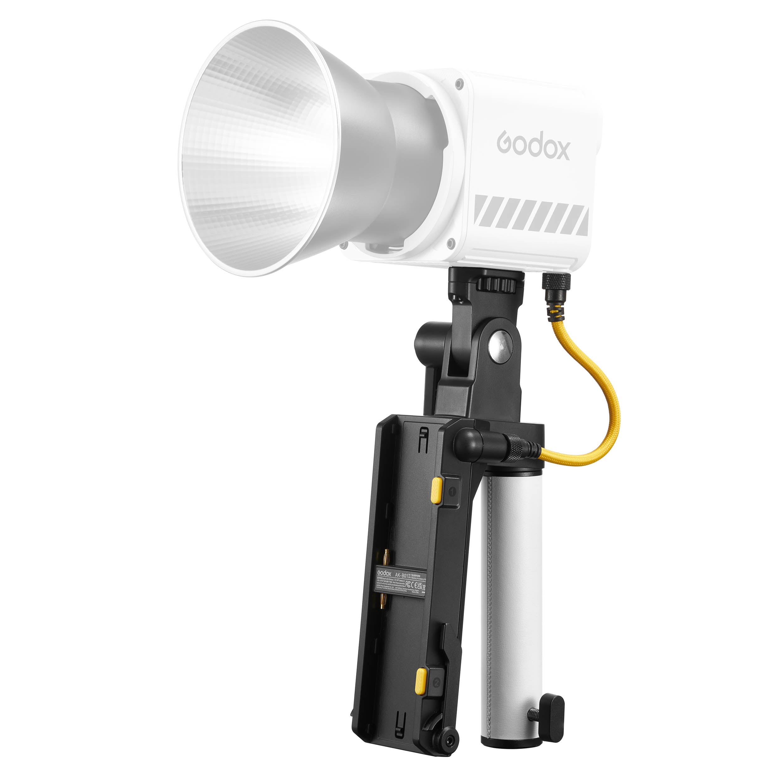 AK B01 Battery Grip Handle Kit for Godox ML60II & ML100 Series - Durable Power Solution for Continuous LED Lighting in Photography & Videography