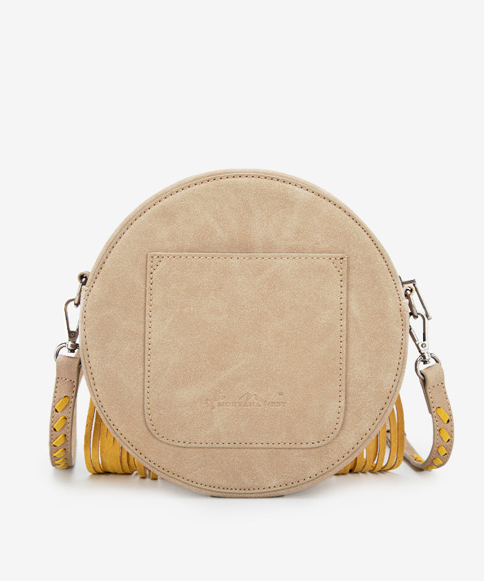 Montana West Sunflower Circle Fringe Crossbody Purse for Women - Stylish Boho Handbag with Adjustable Strap, Perfect for Daily Use, Shopping & Travel