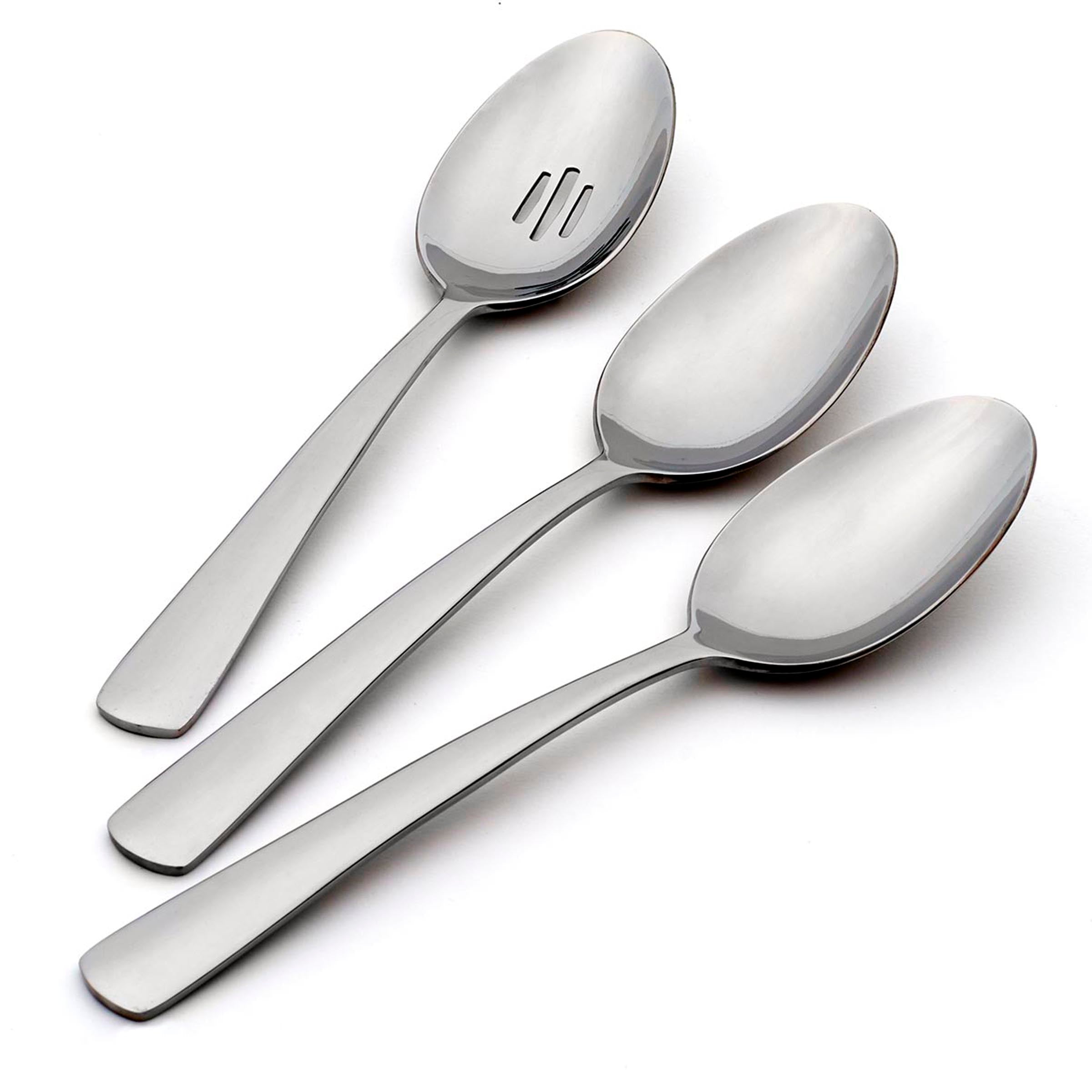 Premium Stainless Steel Serving Spoon Set of 3 - Elegant Tableware for Dinner Parties, Buffets & Holiday Gatherings