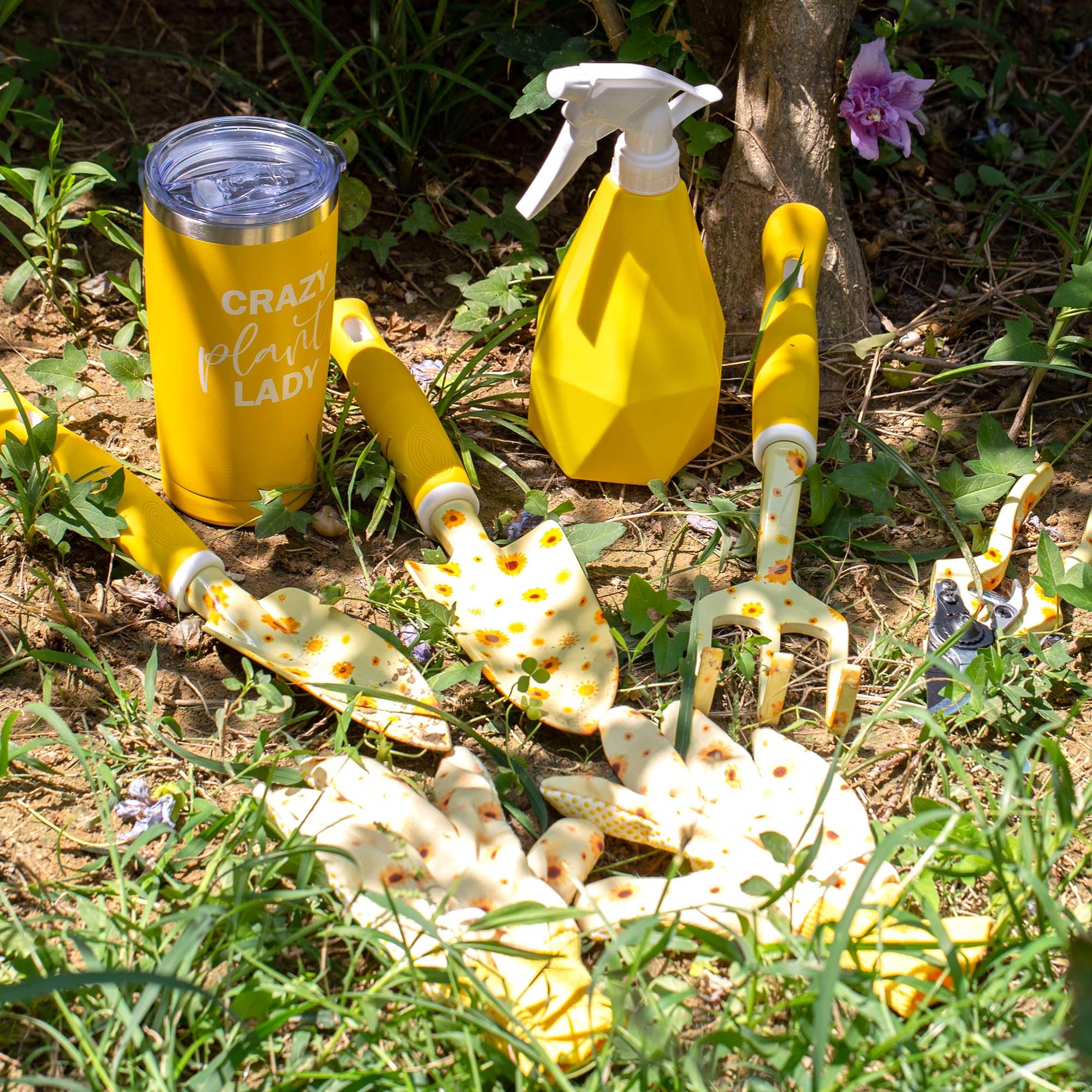 Premium Heavy Duty Gardening Hand Tools Set with Durable Tool Bag - Perfect Sunflower Themed Gift for Women | Ideal for Planting, Weeding & Outdoor Garden Work