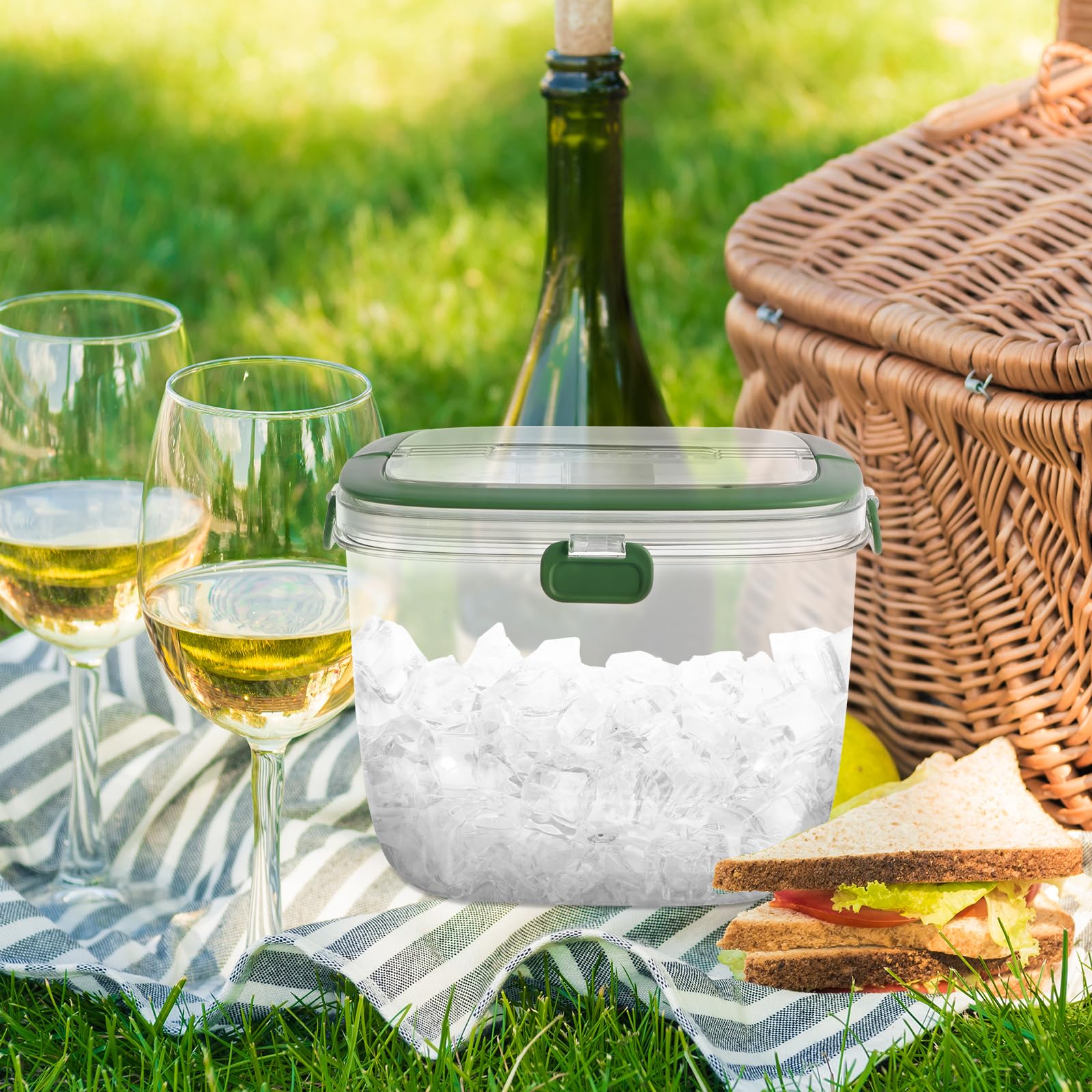 5L Stainless Steel Ice Bucket with Lid & Tongs - Double Wall Insulated Wine Cooler for Cocktails, Champagne & Parties - Perfect for Home Bars, Outdoor Gatherings & Wedding Receptions
