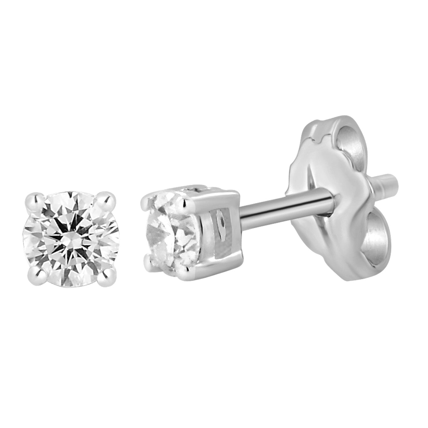 9ct White Gold 0.05 Carat Diamond Stud Earrings - Elegant Minimalist Jewelry for Women, Perfect for Everyday Wear, Gift Giving & Special Occasions