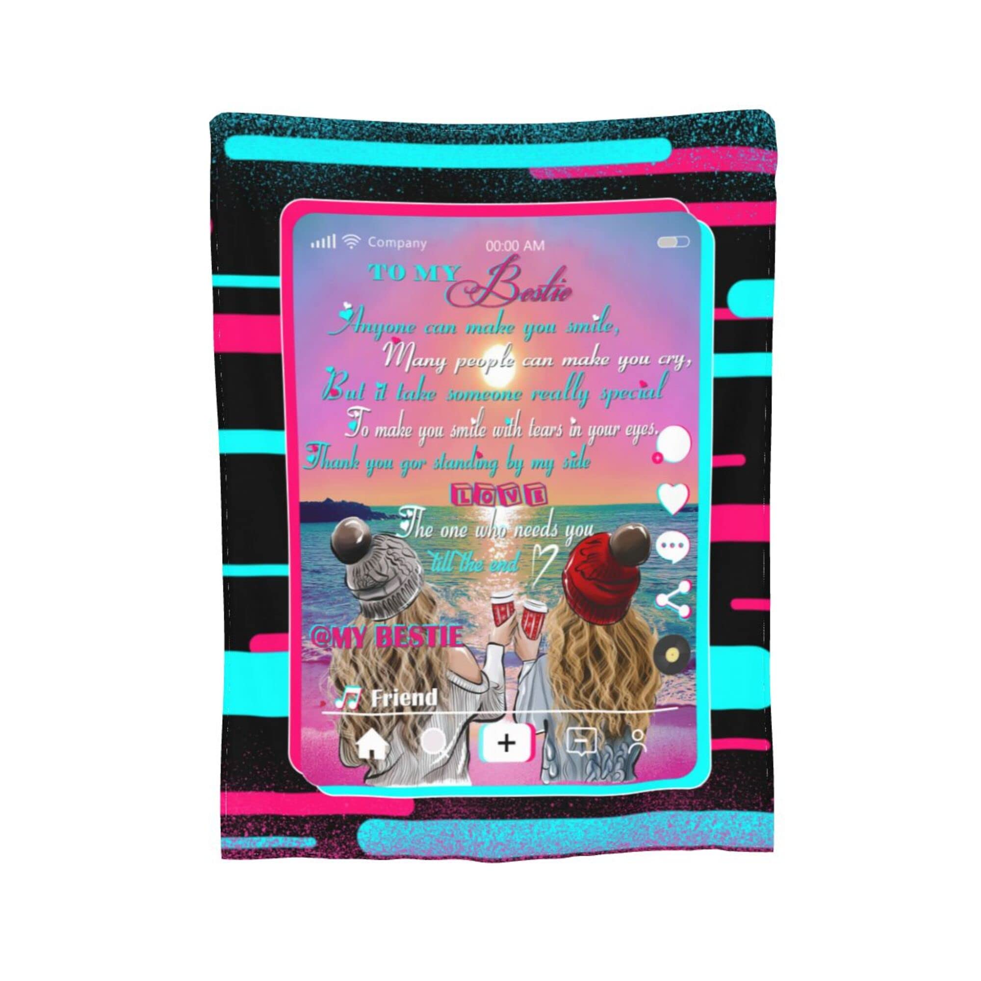 Best Friend Blanket - Super Soft & Lightweight Throw for Women, BFF Gifts, Birthday Presents - 50